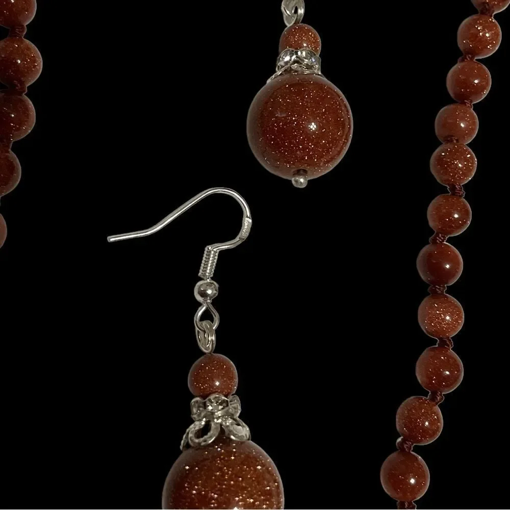 Natural Sunstone Necklace Earring Set NWT Black Friday sale!